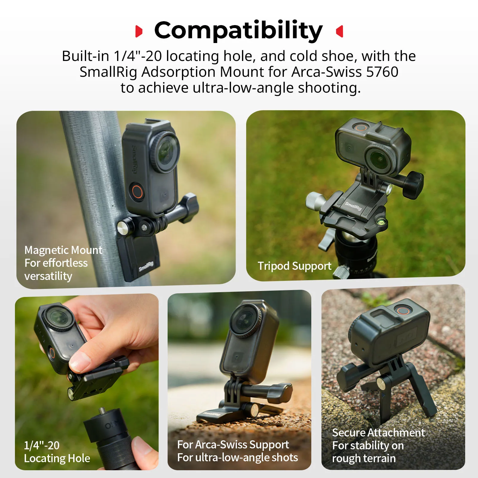 SmallRig Action Camera Nano Cage Vertical-to-Horizontal Cage Kit for DJI Osmo Nano Perfect for YouTube (Landscape), TikTok 5757