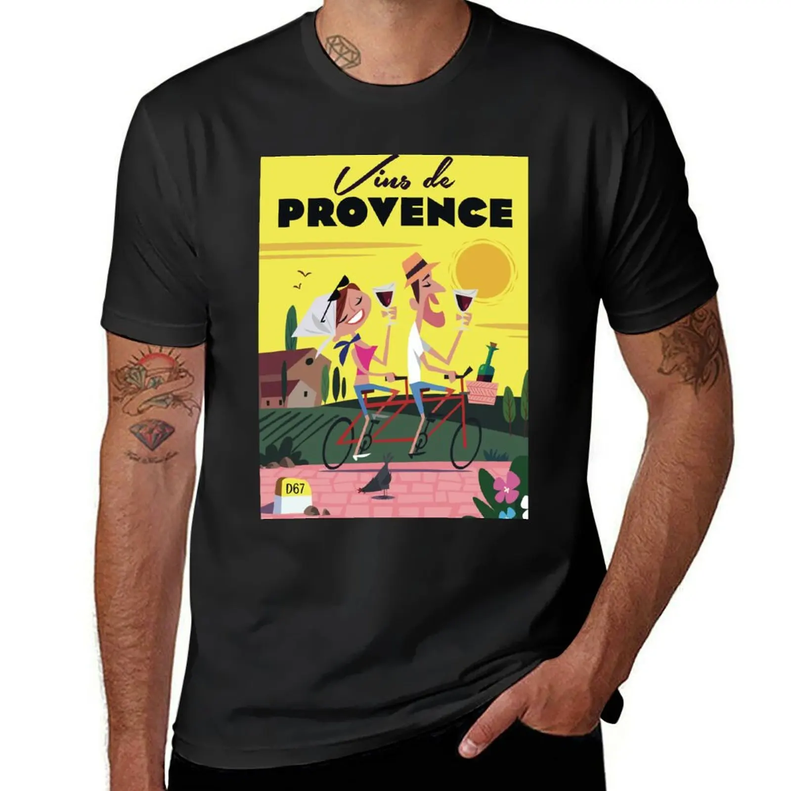 Vins de Provence poster T-Shirt anime tees Men's clothing