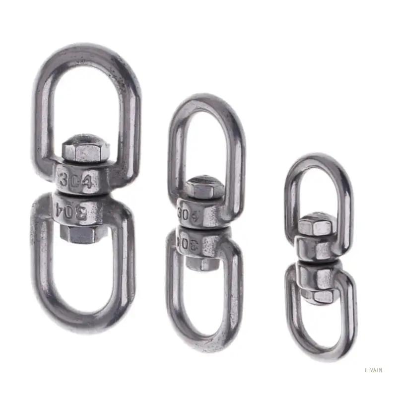 M5TC Stainless Steel Rotation Quick Hook Buckle 8 Rotary Buckle Safety Climbing Swivel Hook Connector Carabiner