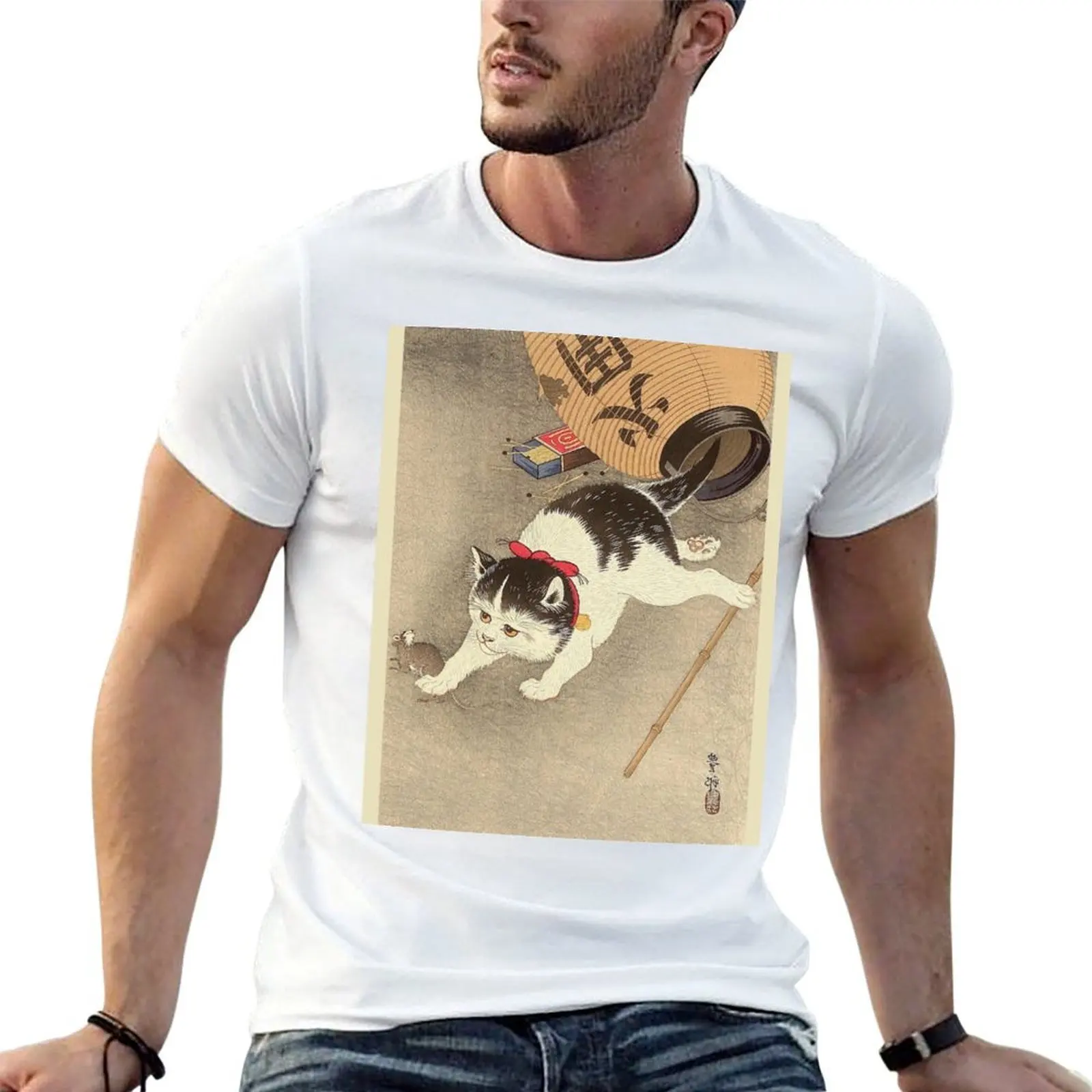 

Ukiyo-e Japanese art Cat T-Shirt man t shirt cotton anime tshirt T-Shirt