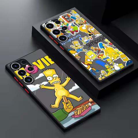 Disney Simpsons Homer Matte Case for Samsung Galaxy S24Ultra S23 S25 Ultra S20 FE S21 S22 Plus S10 S9 5G Funda Phone Cover