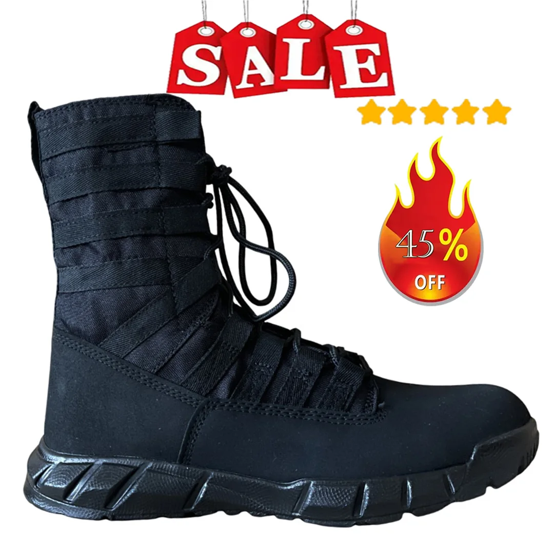 Botas de combate tácticas ligeras para hombre, botines transpirables para senderismo al aire libre, desierto, jungla, novedad