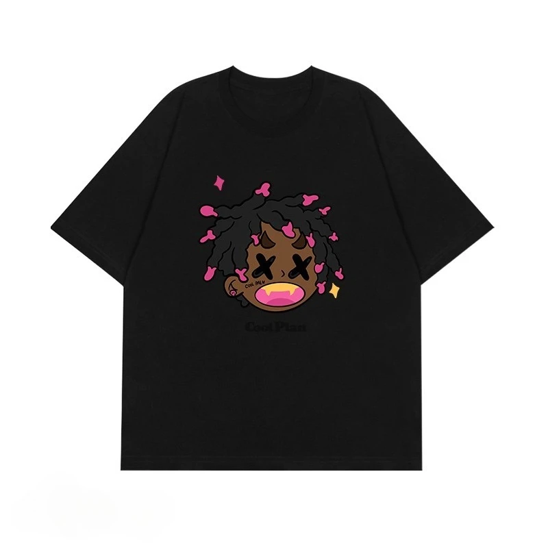

2025 Summer Dopamine American Hip Hop Harajuku Street Trendy Cool Men Women Sense New Short Sleeved T-shirts Trendy Popular
