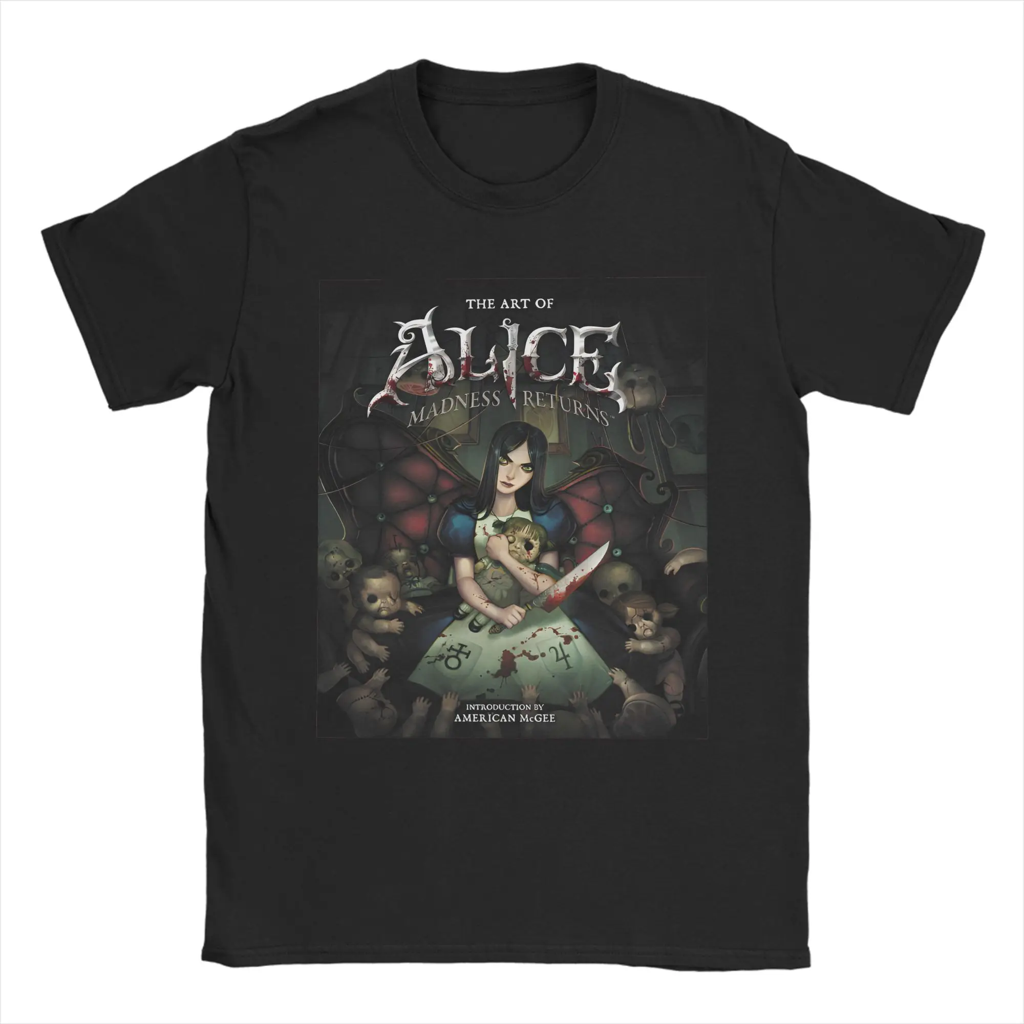 A-Alice Madness Returns Cotton T-Shirt For Male Summer Game  Awesome T-Shirts Harajuku Tee Shirt Oversize Design Clothes