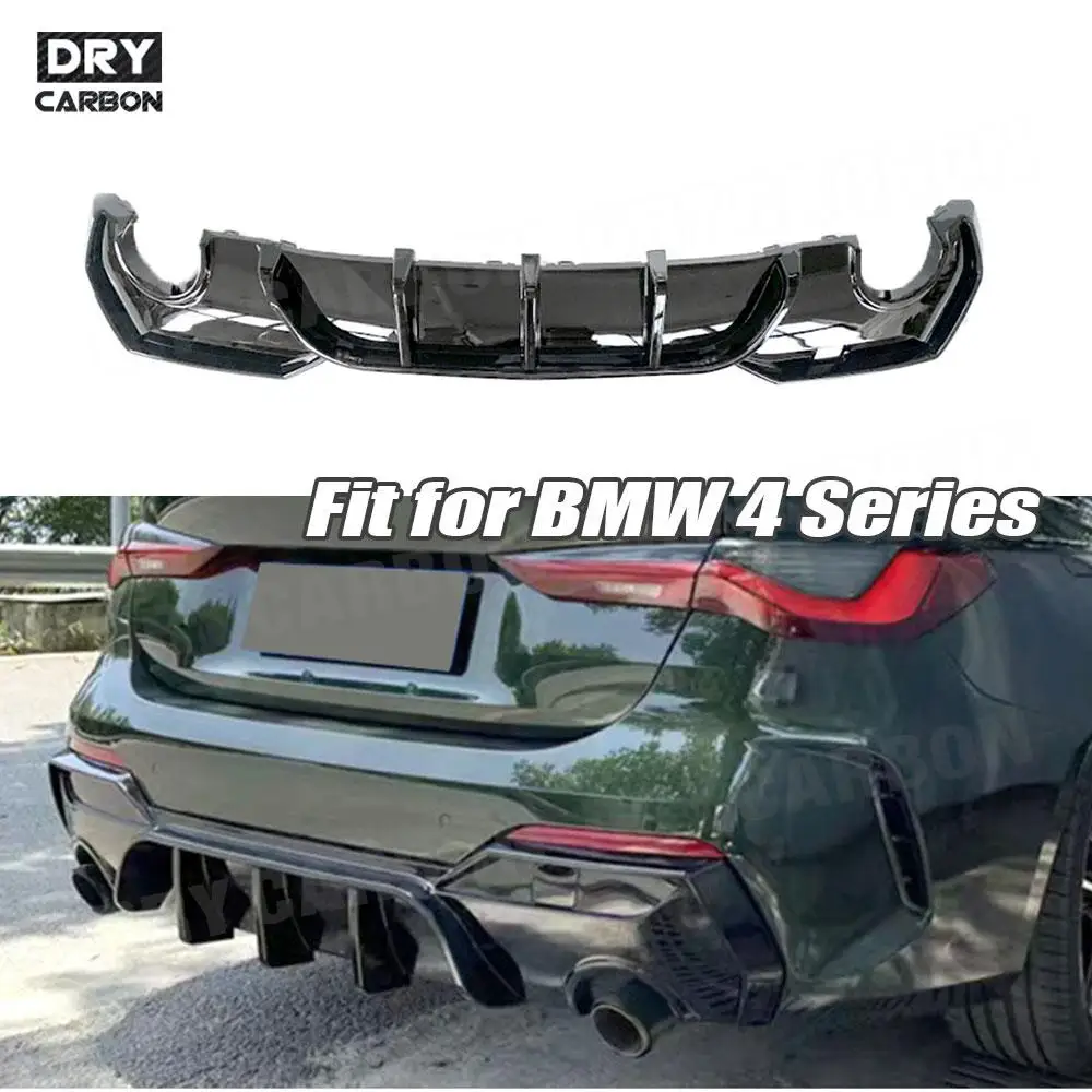 ABS Material Car Rear Bumper Lip Diffuser Spoiler Guard  Bodykit Accessories Tuning For BMW 4 Series G22 G23 Coupe 2021 +