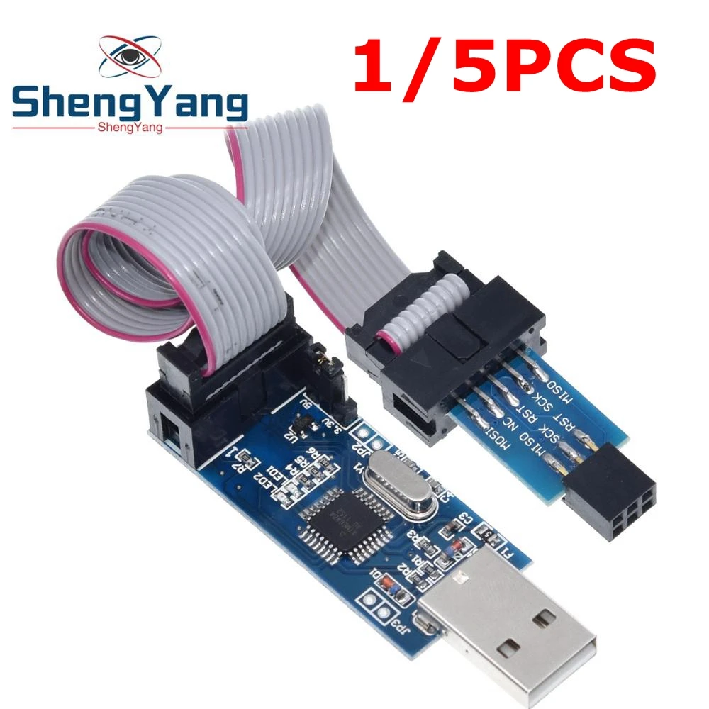 TZT 1/5PCS Official USBASP USBISP AVR Programmer USB ISP USB ASP ATMEGA8 ATMEGA128 Support Win7 64Board