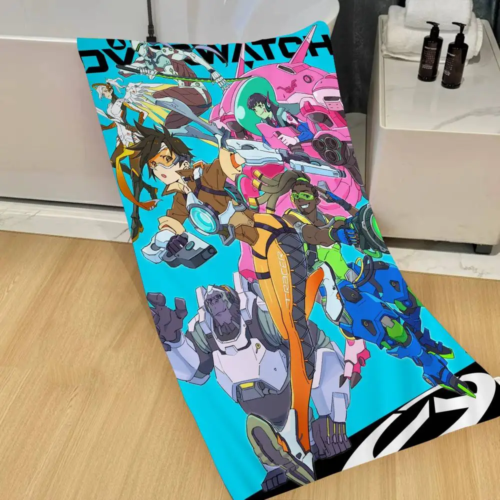 Pop Game O-Overwatch cute Self-adhesive Art Microfiber Towel Absorbent Quick dry Yoga Swimming Resort Mountain Climbing Towel