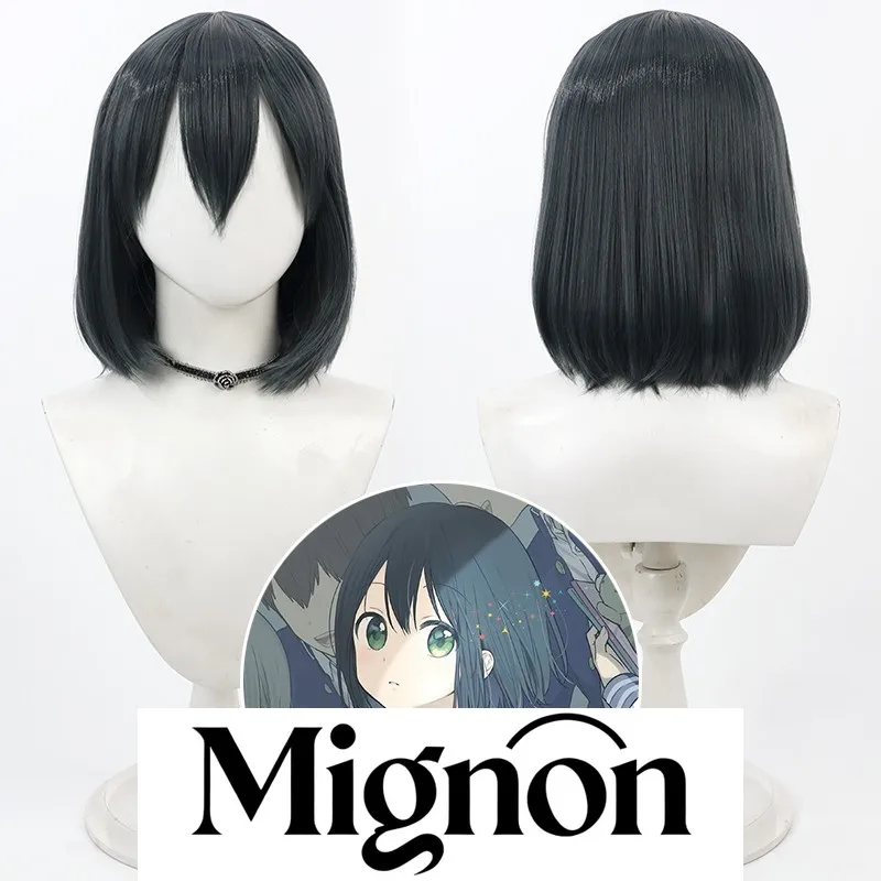 Senpai é um menino Aoi Saki peruca cosplay verde escuro corte bob presente de Halloween