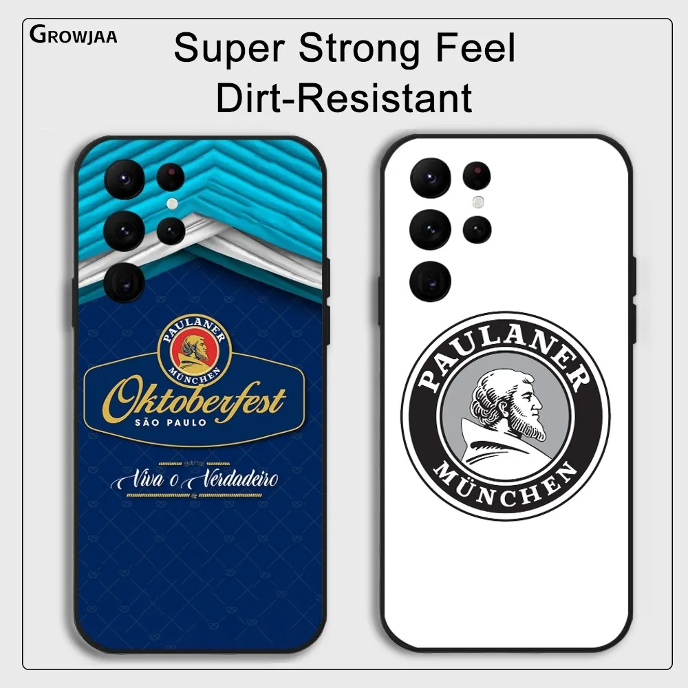 

P-Paulaner W-Weissbier Beer Lover Phone Case For Samsung Galaxy S25 S24 S22 S23 Ultra S21 S20 Plus 5G Protective Silicone Funda