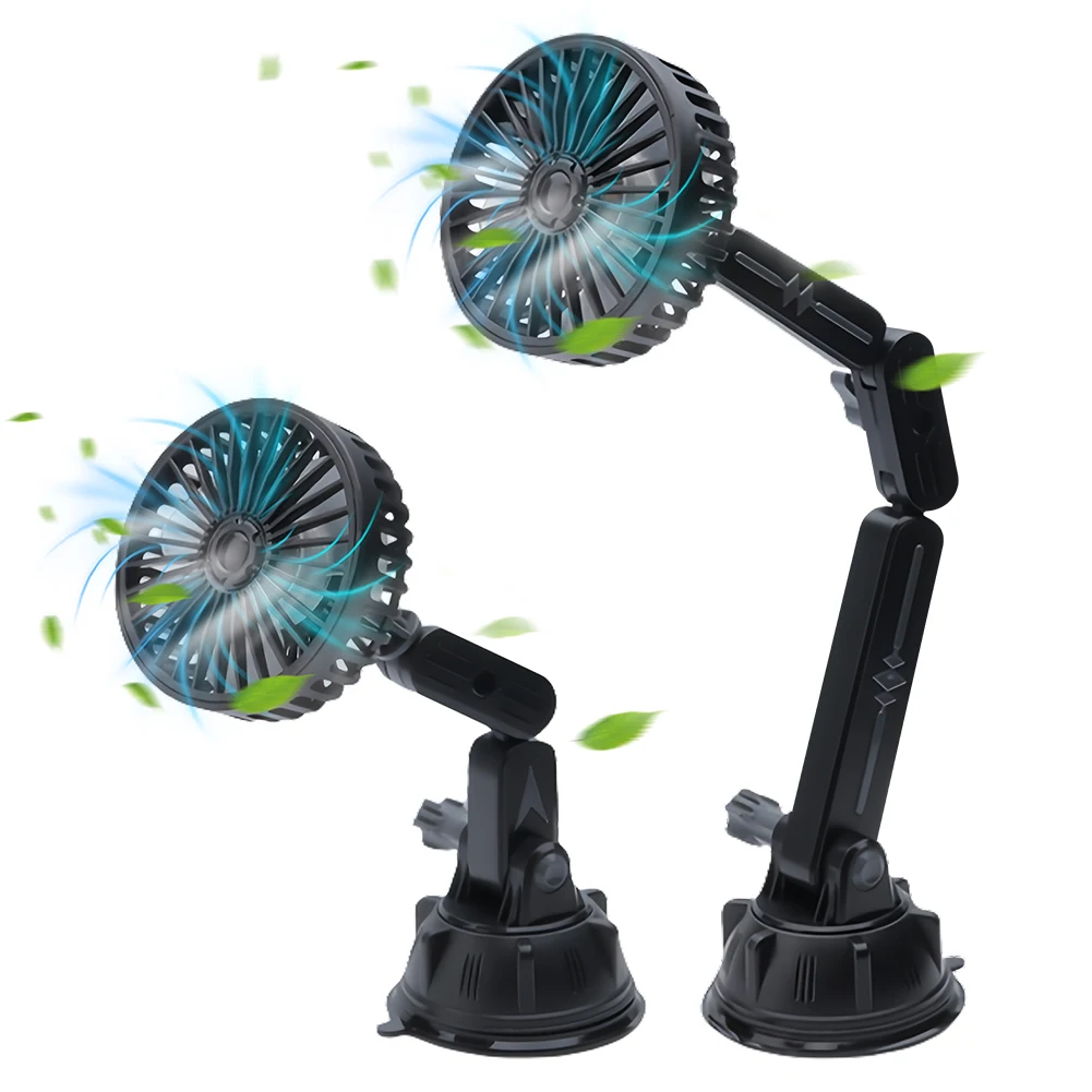 

Вентилятор на лобовое стекло автомобиля на присоске, вращающийся на 360 градусов автоматический вентилятор с USB-приводом, автомобильный воздушный охладитель для грузовика, внедорожника, седана, автофургона, лодки