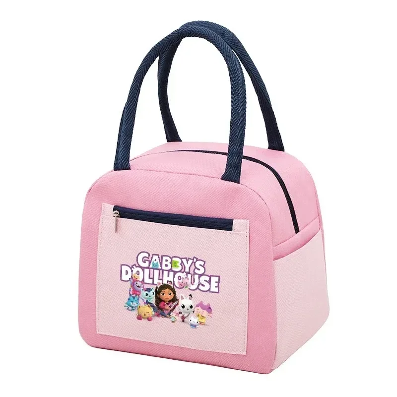 Gabby Dollhouse Girl Lunch Bag Thermal Cooler Bag Printed High Capacity Insulated Bag School Portable Lunch Box Picnic Tote Bags