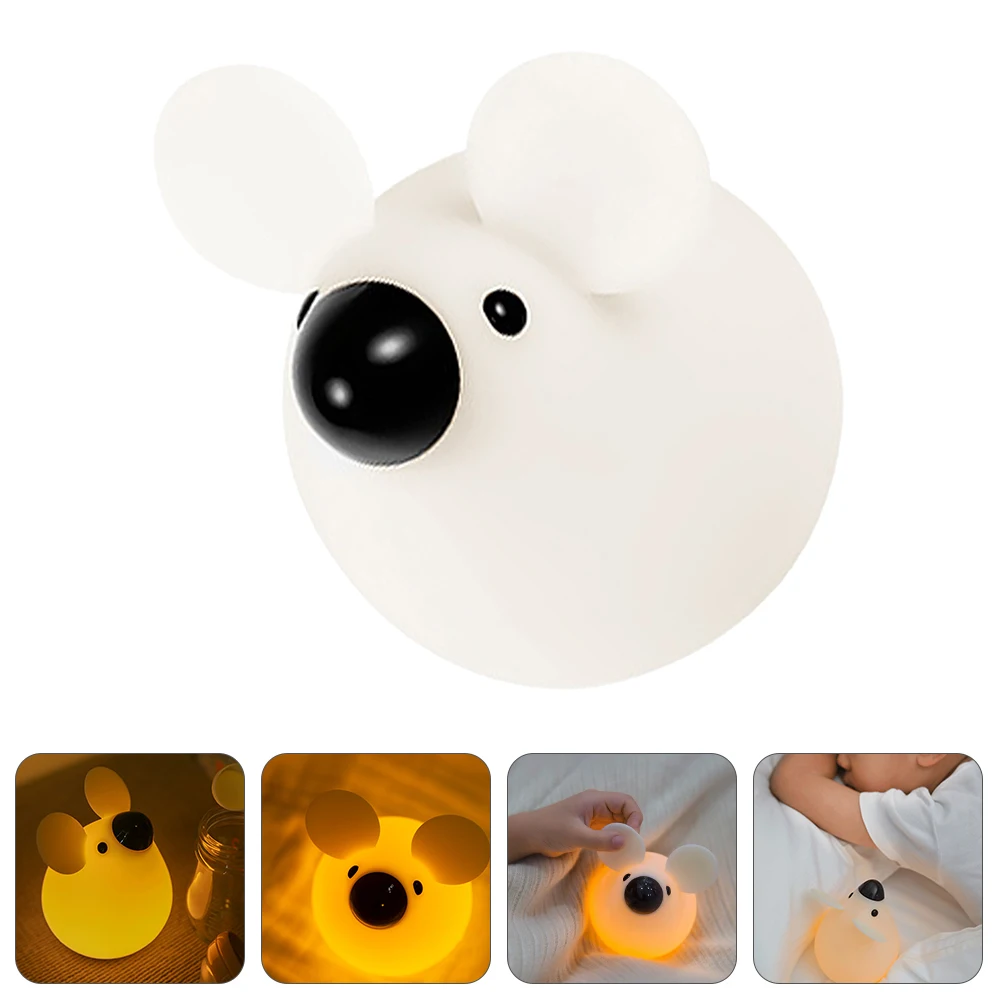 

Dimmable Night Light 3W White Yellow Cartoon Rat ABS Silicone Bedroom Decor Children Room Wall Lamp Bedside Lamps Small Night