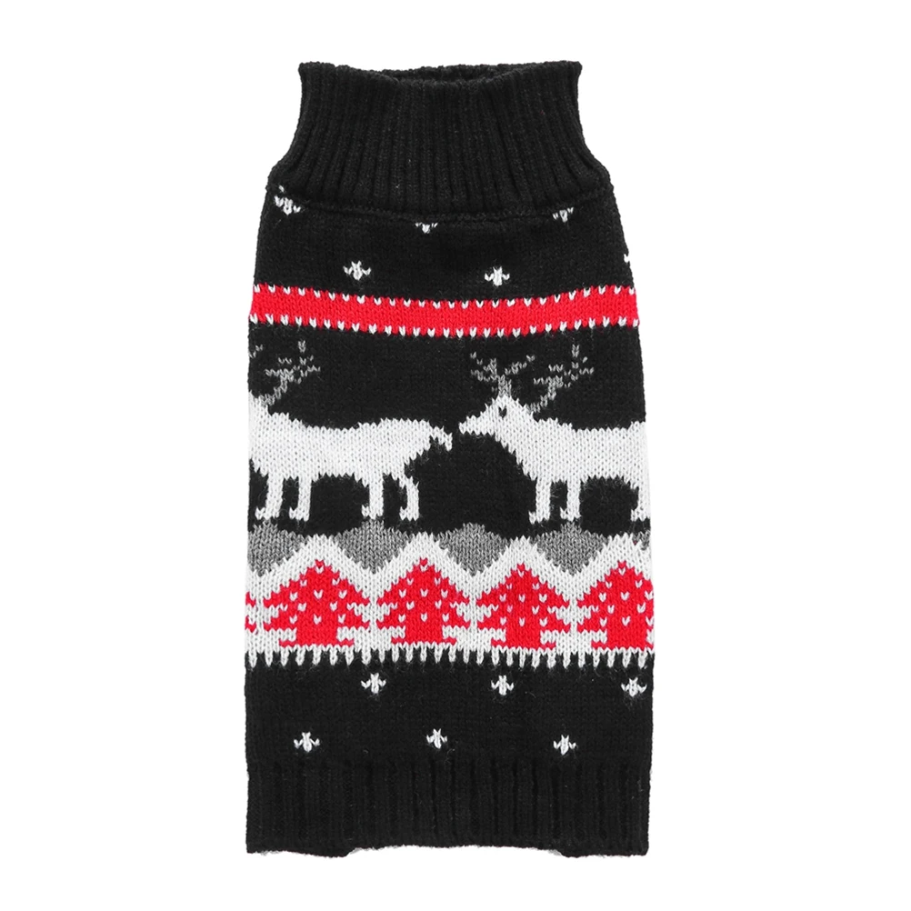 

Puppy Cartoon Elk Forest Pattern Warm Sweater Dog Christmas Clothes 2Xl Size For Walking Jogging Outdoor Durable Dog Clothes Pet