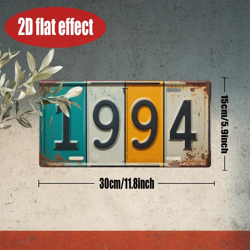 2D Flat, 1pc Vintage 1994 Retro Metal Sign Suitable for Birth Year Commemorative Wall Decor - Outdoor/ Art for Home,Garage,Gifts