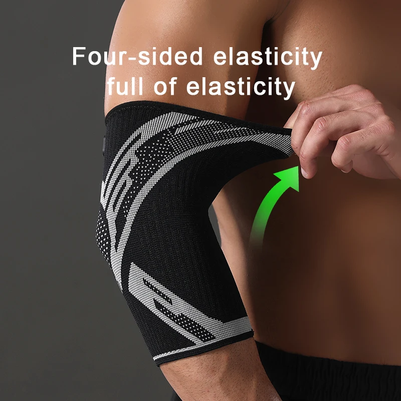 1pc Padded Elbow Compression Sleeve, Elastic Elbow Support Brace, Breathable Sports Arm Guard for Basketball, Volleyball, Tennis view 3