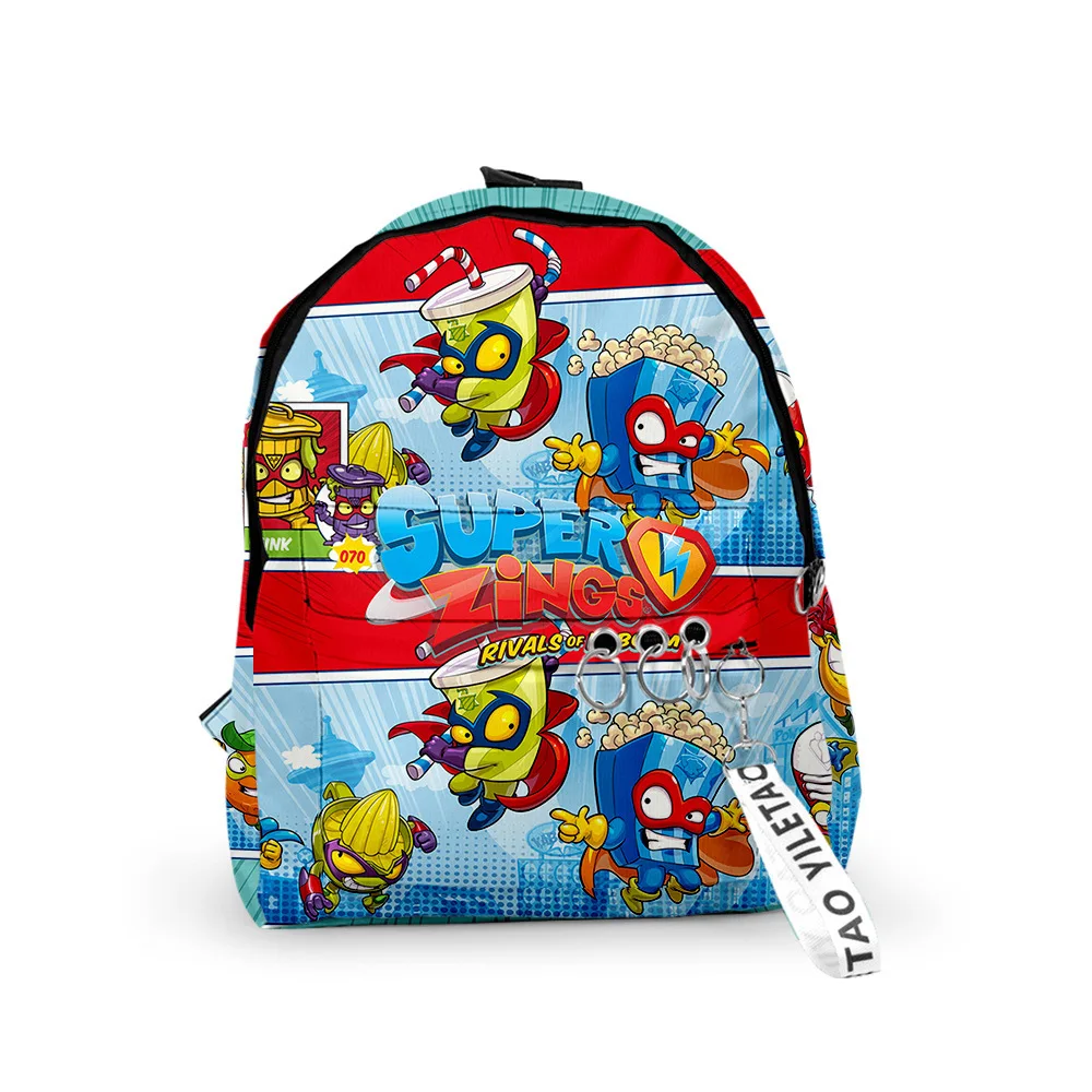 Hip Hop Popular Superzings Backpacks Boys/Girls pupil School Bags 3D Print Keychains Oxford Waterproof Cute Small Backpacks