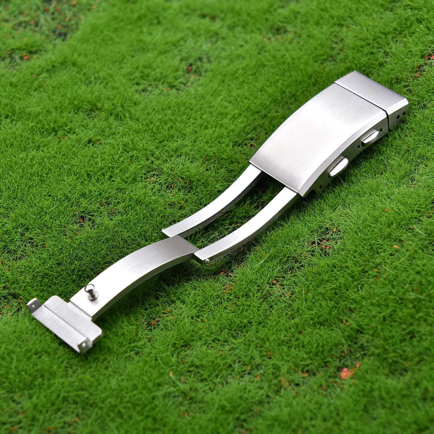 18/20/22mm Watch Buckle Solid 316L Stainless Steel Folding Safety Buckle Double Push Extendable Adjustable Watch Clasp for Seiko