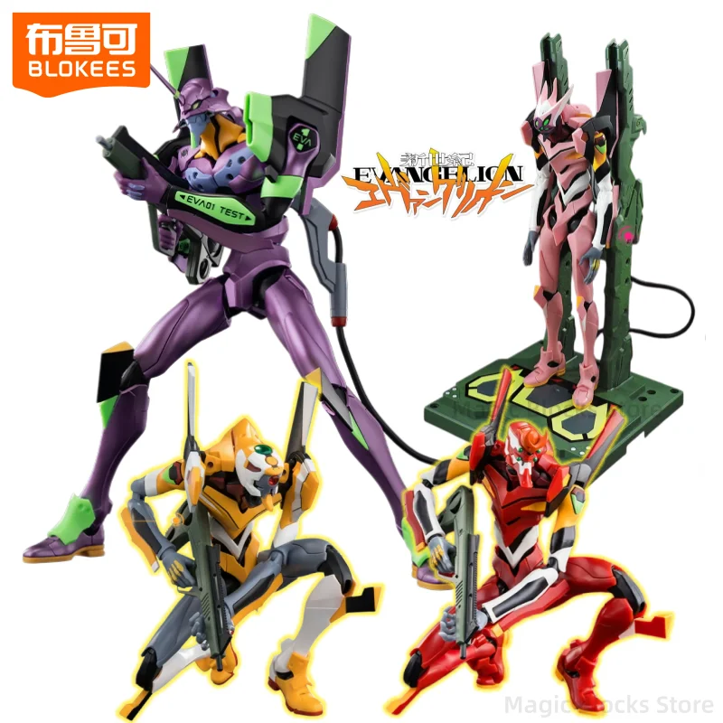 BLOKEES Neon Genesis Evangelion Building Blocks EVA08 Toy Model Desktop Figurines Assembled Ornaments Children's Holiday Gifts