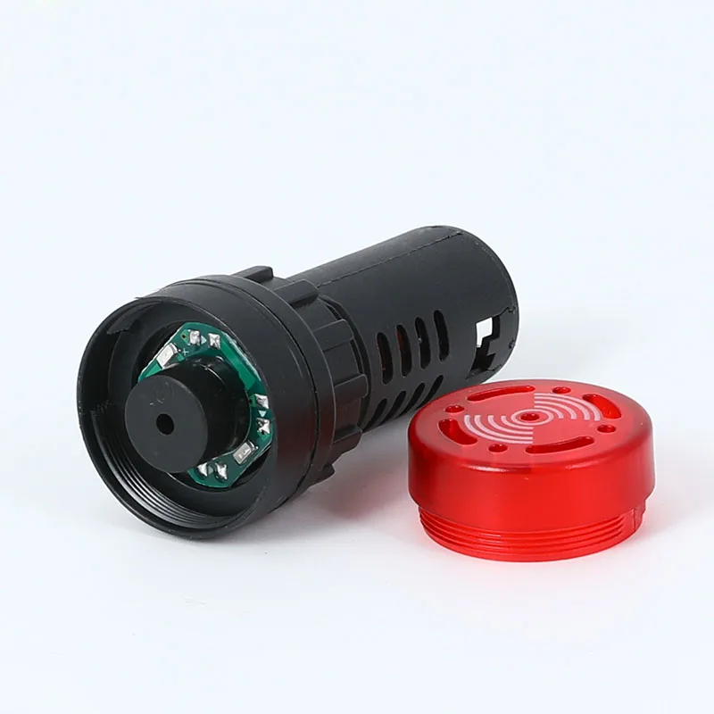 Lampada di segnalazione indicatore di allarme flash LED con segnale acustico 12/24/110/220V AD16-22SM 22MM montaggio a pannello rosso/giallo/verde