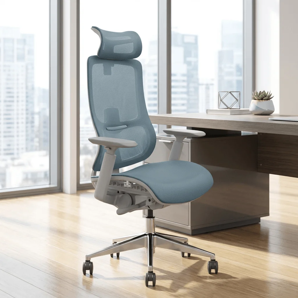 High-End Aluminum Ergonomic Office Chair Heavy  Gamer Recliner Swivel Revolve Computer Executive Office Mesh Chair Wholesale