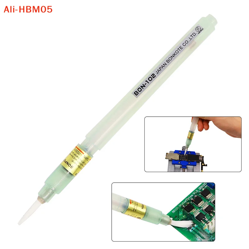 (HB05)1PCS 102 Flux Pen Soldering Rosin Solder Paste Tool Applicator Brush Head No Clean For Bga Soldering