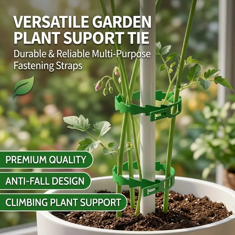 Multi-Purpose Garden Fishbone Cable Ties Reusable Plant Support Straps Anti-Tipping Fastener Climbing  Aesthetic Metal Trellis