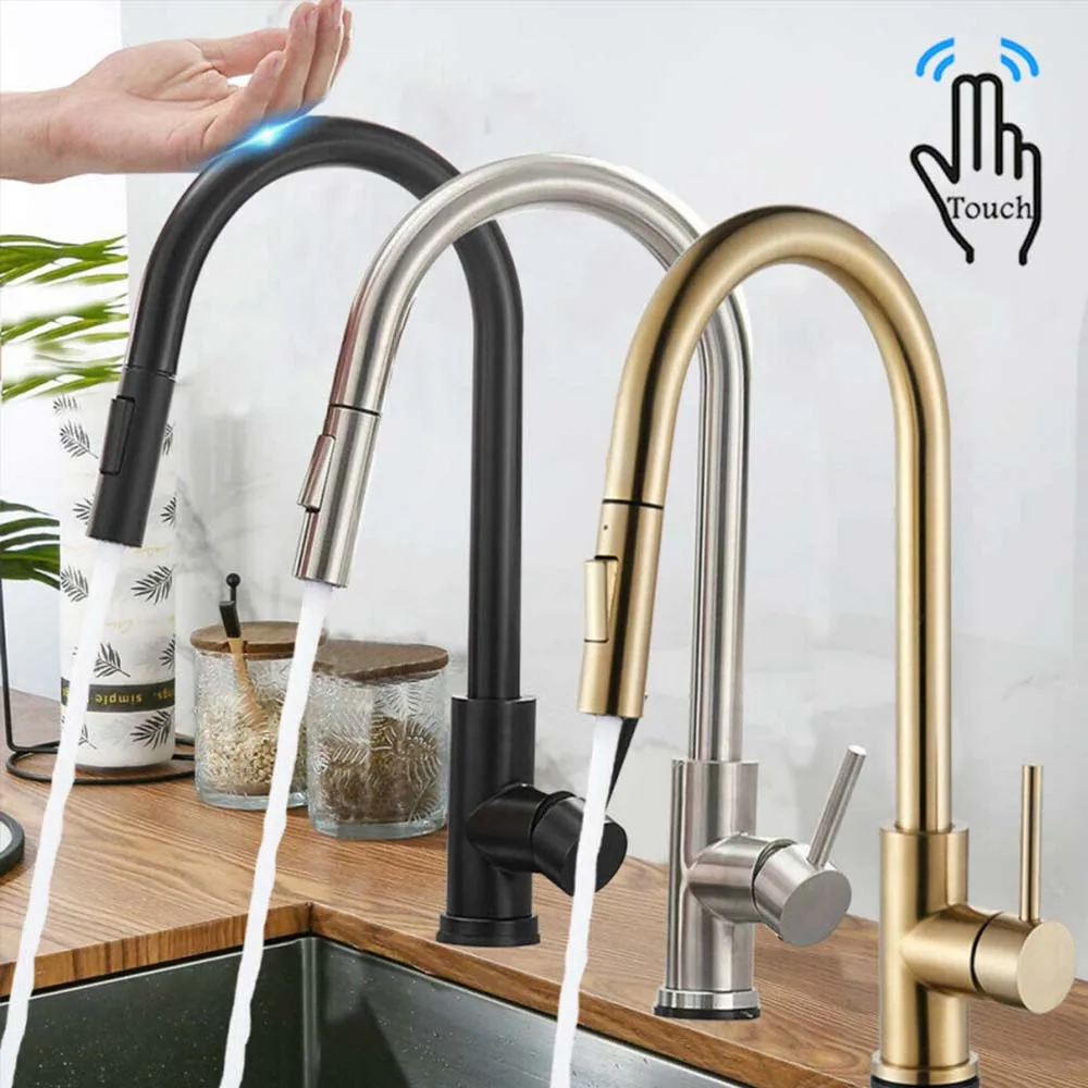 Smart Touch Kitchen Faucets, Crane Sensor, Water Tap, Sink Mixer, Rotate, Hot and Cold Water Tapices