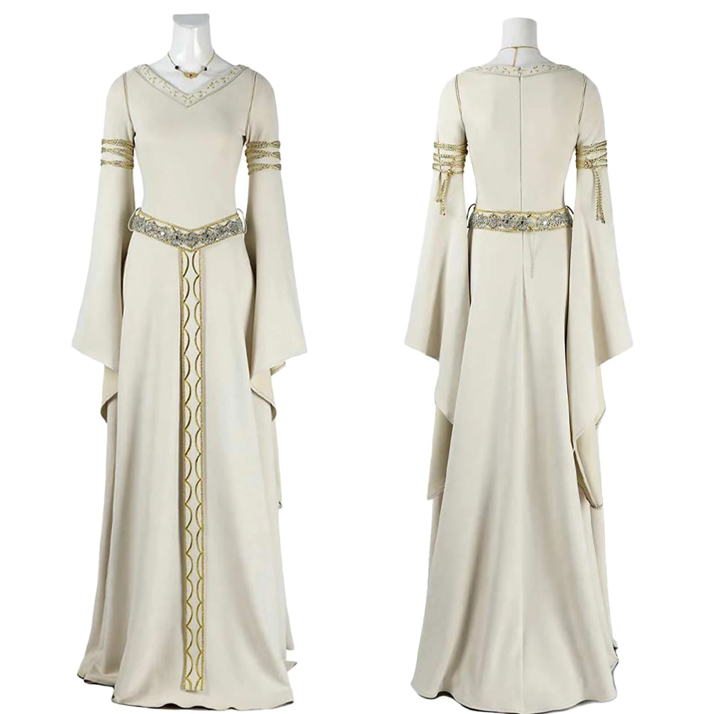 

Movie Lorded Rings Role Eowyn Cosplay Costume Women Disguise Roleplay Fantasia Dress Long Dresss Female Halloween Party Suits