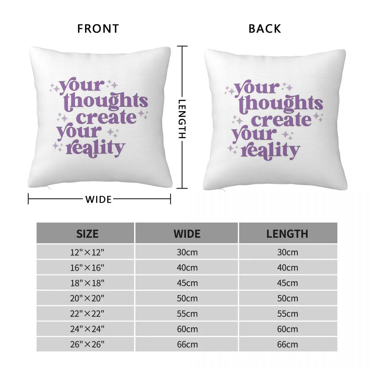 Your Thoughts Create Your Reality Square Pillowcase Polyester Linen Velvet Pattern Zip Decor Home Cushion Case