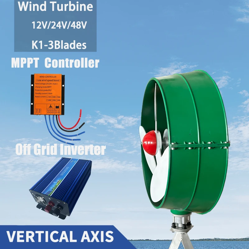 

6/8KW 12V24V48V Horizontal Axis Permanent Maglev Wind Turbine Generator With MPPt Controller For Home Use ﻿