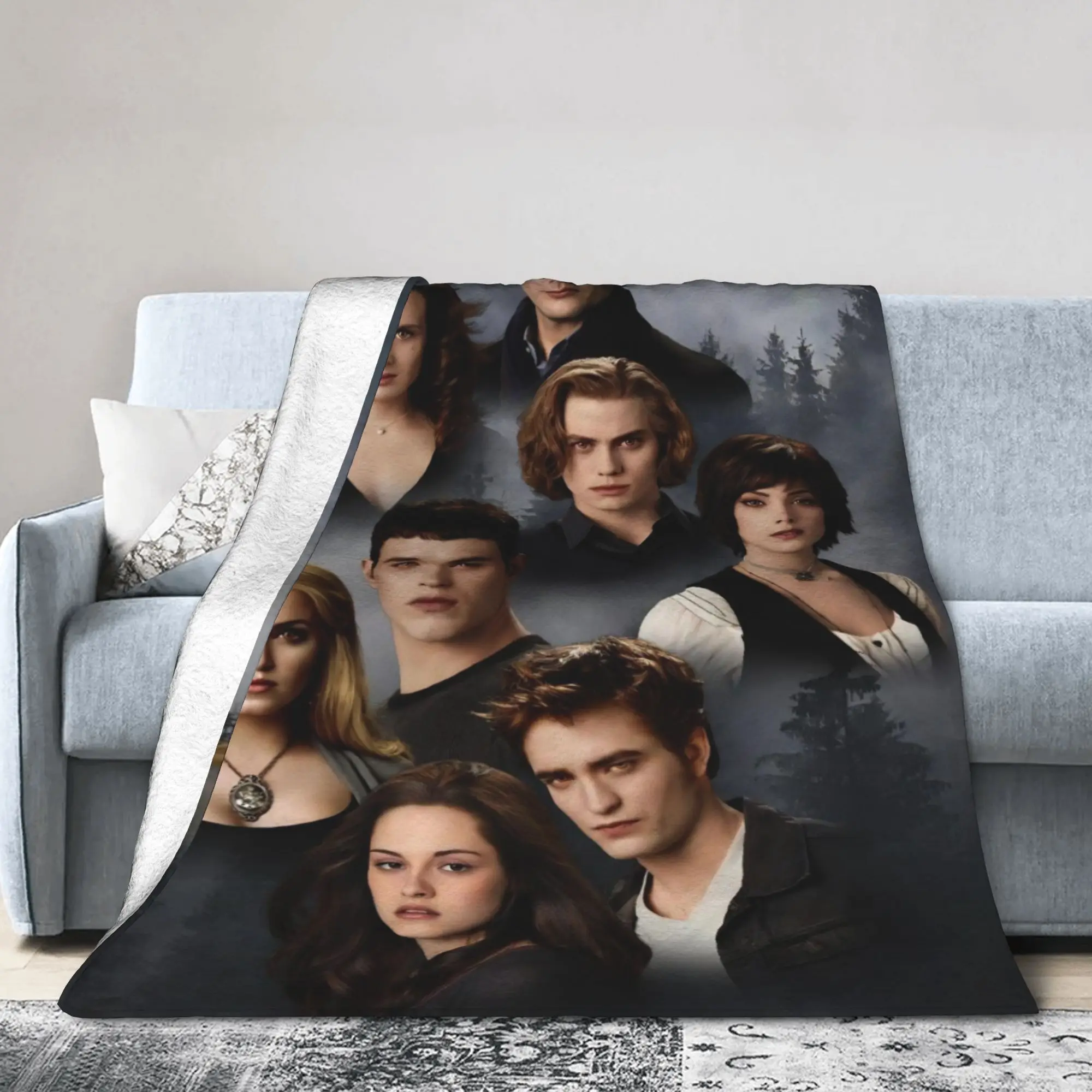 The Twilight Saga Movie Blankets Fleece Summer Air Conditioning Edward Bella Jacob Throw Blankets for Bedding Office Quilt