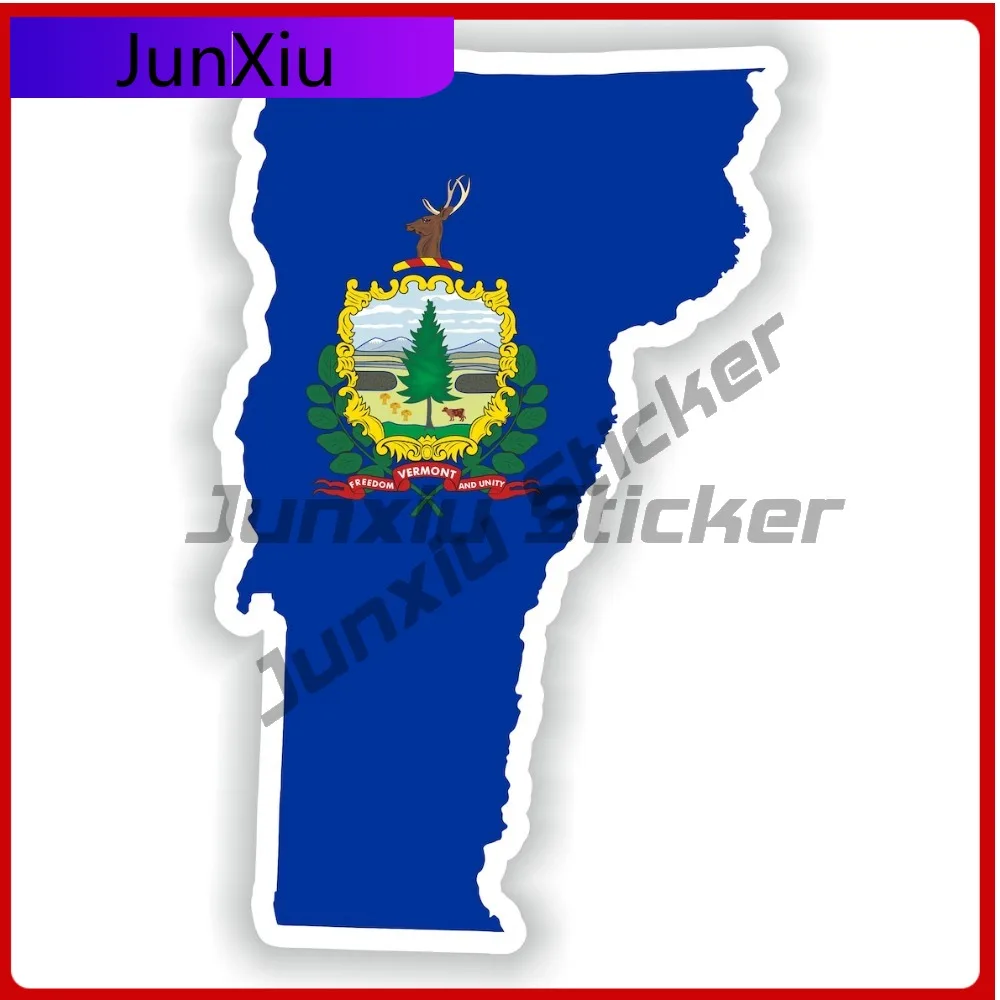 

Vermont Usa National Emblem Map Flag Shape And Outline Stickers Waterproof Decals Decorative Decals Suv Car Window Decoration