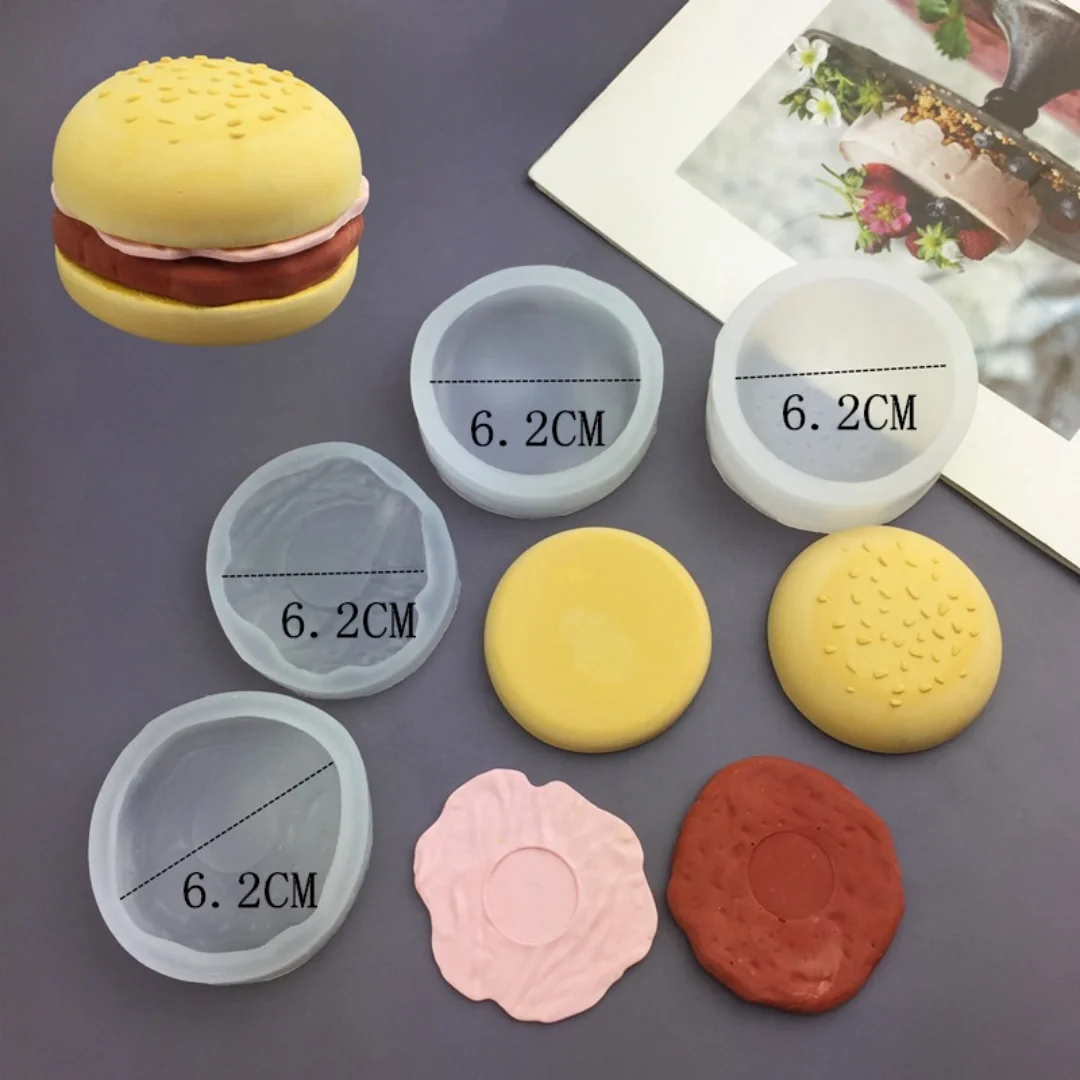 Burger Fried Chicken Wing Model DIY Handmade Aromatherapy Candle Silicone Mold Aromatherapy Gypsum Ornament Moulds