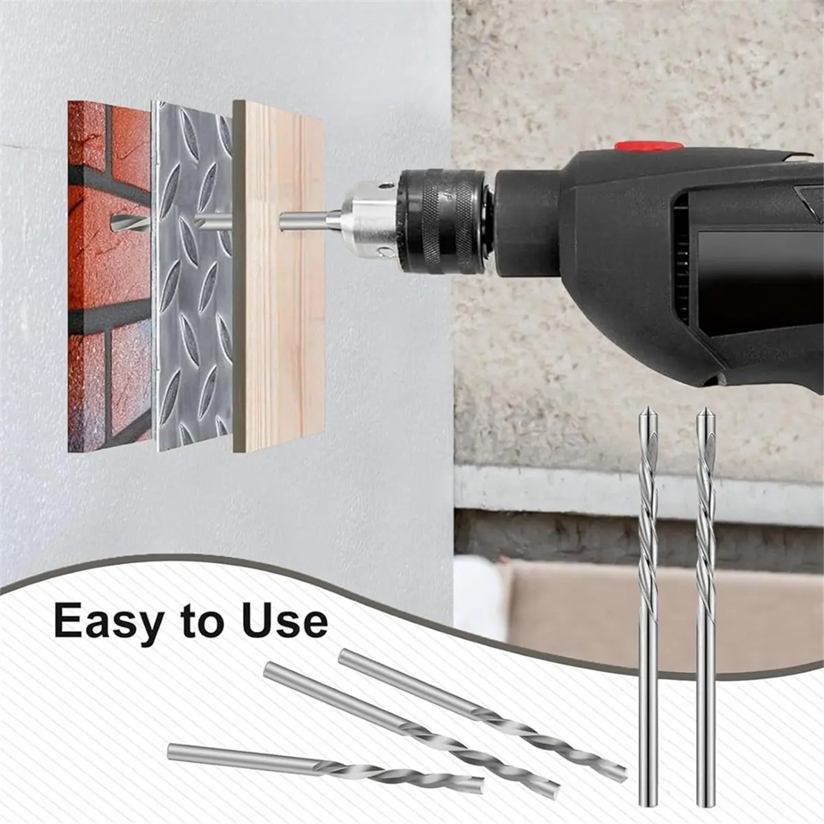 ABZT 50Pcs Drywall Bit Drywall Guide Point Cutting Bits Diameter ,1/8 Inch Drill Bits,Drywall Tools