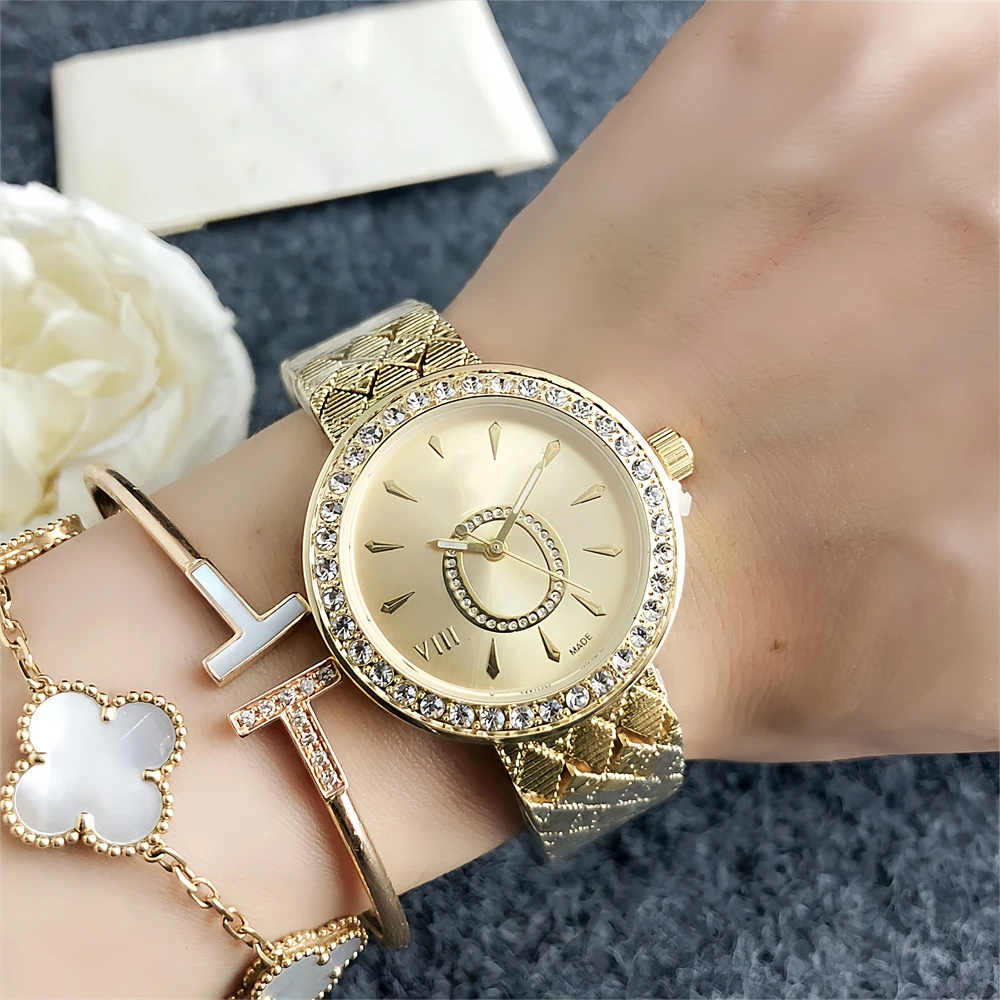 

Luxury Brand Ladies Quartz Watch 2024 Rhinestone Women Rose Gold Wristwatch Feminino Reloj Mujer