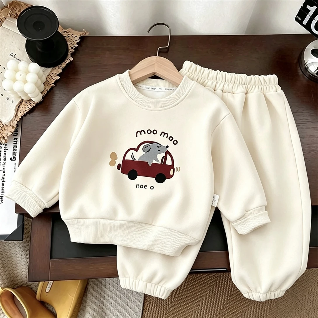 Cartoon Sweatshirts+Hosen 2-teiliges Set Baby Frühling Herbst Kostüm Langarm-Anzüge Kinder Mode Lässiger Hoodie Weite Hosen – Detail 1