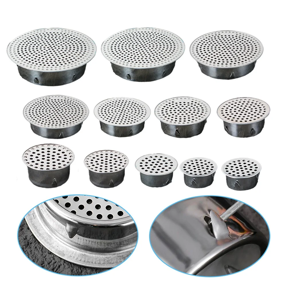 304 Stainless Steel Card Rooftop Floor Drain Roof Drain Pipe Floor Strainer Cover Hair Catcher Balcony Drainage Stopper Plug