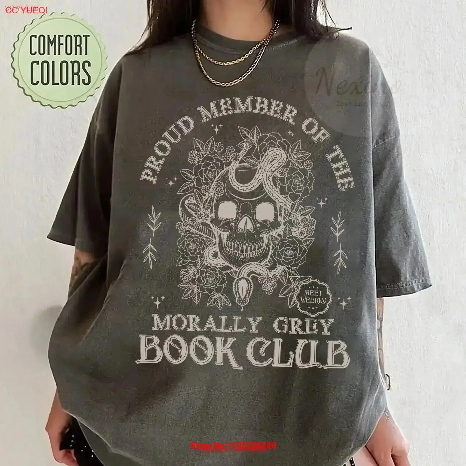 

Книжный товар Morally Grey Book Club Футболка для влюбленных Забавное чтение Smut Reader Пряные книги Dark Romance Booktok винтажный стираный