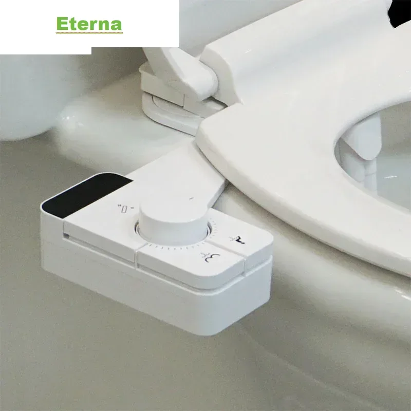 Adjustable Water Pressure Ass Sprayer Bidet Sprayer Attachment Non-Electric Ultra-Slim Toilet Seat Attachment Dual Nozzle Bidet