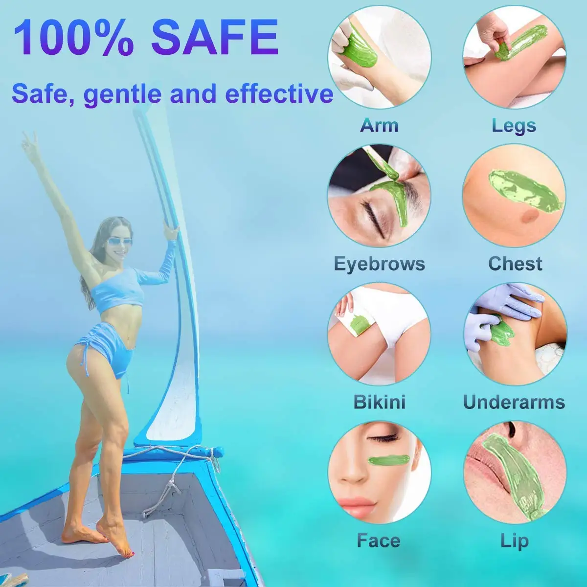 250g/pack Hair Removal Wax Bean Pearl Waxing Beans For Women Men 6 Hard Wax Beads For Wax Warmer Painless Body Depilation Bikini