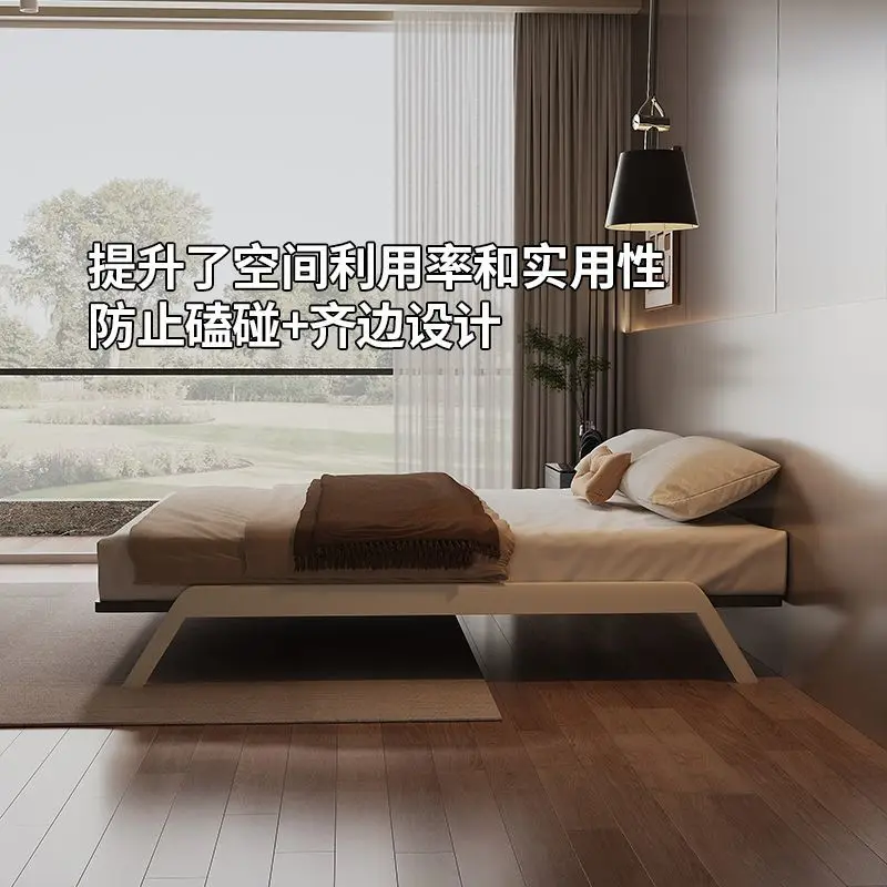 فولاذ كربوني معلق بدون سرير شقة صغيرة غرفة نوم رئيسية كبيرة متوسطة عتيقة مزدوجة بدون مسند ظهر #3