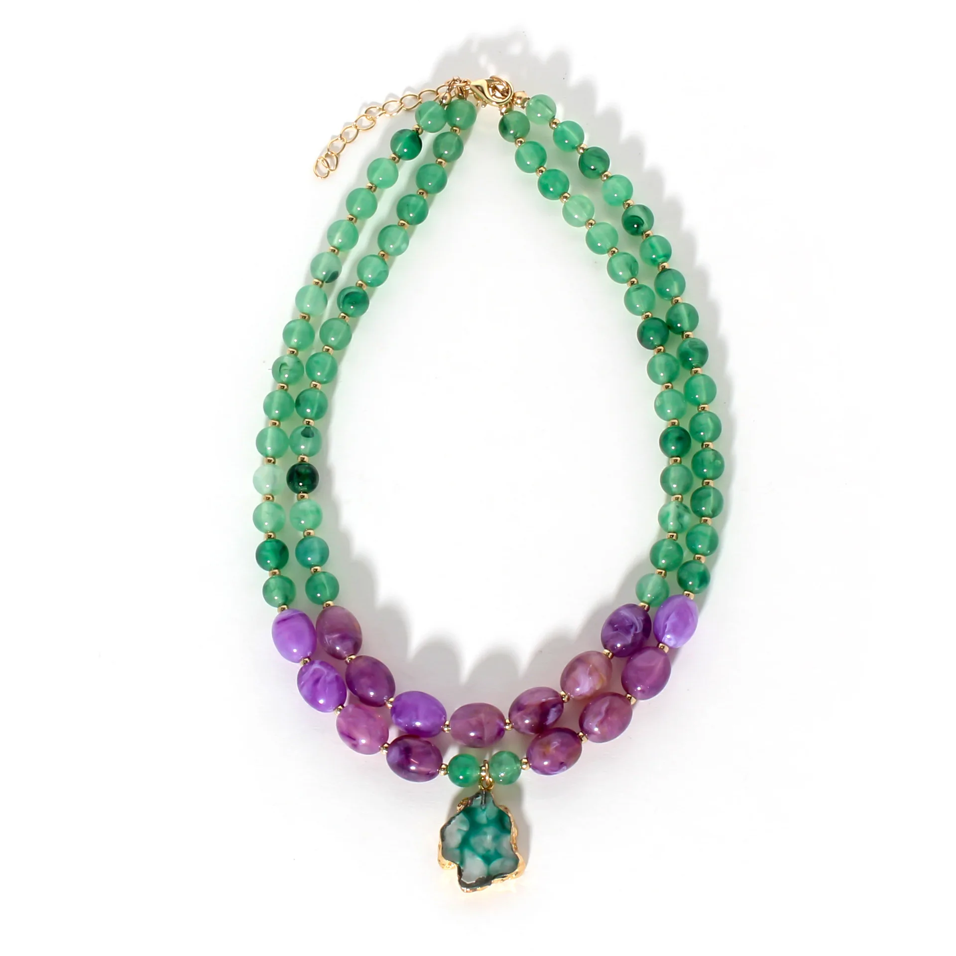 Zvoijio Summer New Irregular Resin Multi-layer Necklace for Holiday