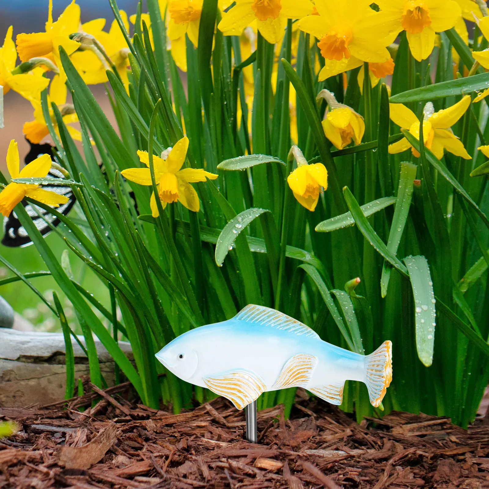 

Garden Resin Fish Statue Creative Durable Wear-Resistant Fish Decoration for Yard Desktop Bonsai Courtyard Adornment