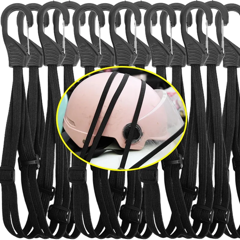 Motorcycle Back Seat Helmet Strips Elastic Rope Motorcycle Helmet Fixed Strap Adjustment Fix Rope Goods Strap 60cm/90cm