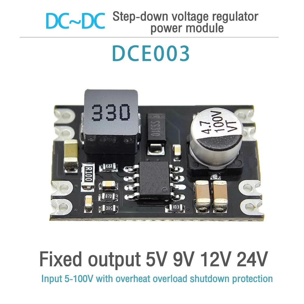 DC-DC Buck Step-Down Power Supply Module 7-100V to 5V 9V 12V 24V 2A Voltage Adjustable Buck Converter Module Voltage Regulators