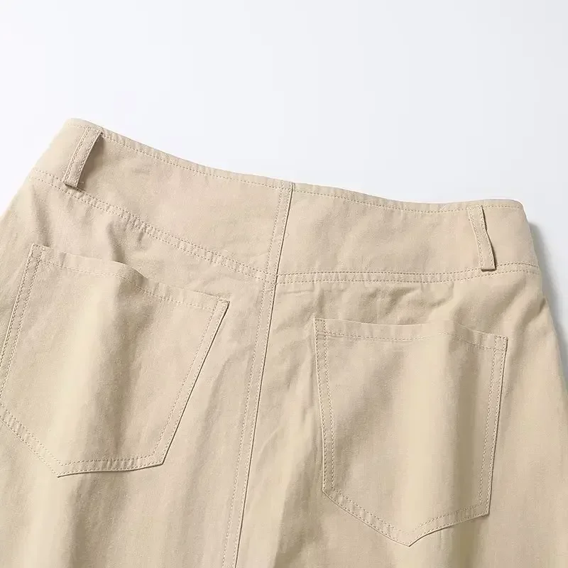 Dames 2023 Chique Mode Forensensplit Ontwerp Comfortabele Rok Retro Hoge Taille Knoop Dames Lange Rok Mujer