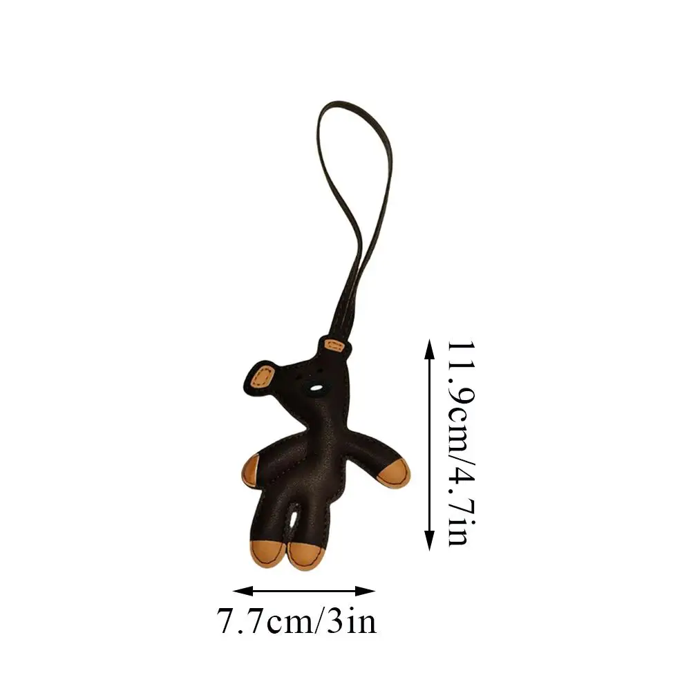 Mini Bear Keychain PU Leather Animals Keyring Hanging Ornament Backpack Handbag Charm Gift For Men Women Korean Bag Charms Y2k