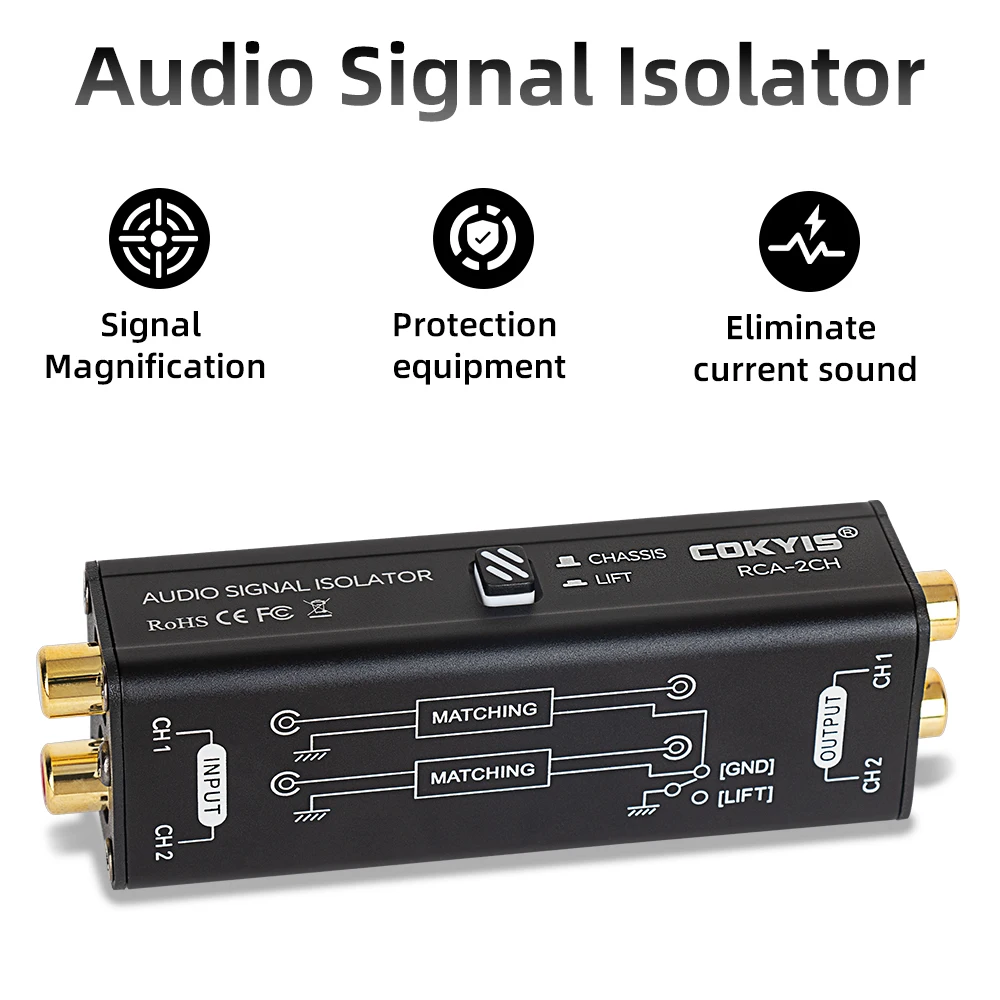 1PCS Studio 6.35mm Signal Noise Isolator For Recording Equipment Live Performances