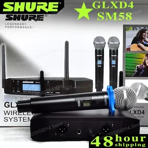 Shure Wireless Portable Microphone, UHF Dynamic Microphone, Professional Party Karaoke Stage, Shure GLXD4 SM58, 2 Main Microphone Sales Shure - №3