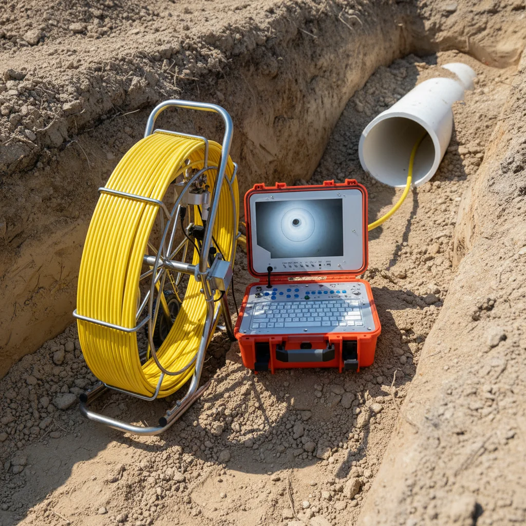 SK3208 10-Inch LCD 1024x600 DN40mm Self-Leveling 6600mA Manual IP68 High Precision Meter Counter Sewer Pipe Inspection